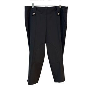 Elisa Cavaletti Black Straight Legโ Cropped Pants Gold Size XXL Made In Italy